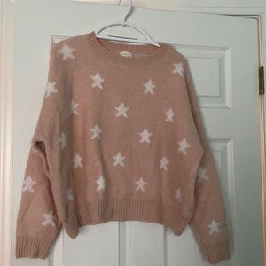 Pink and white star sweater